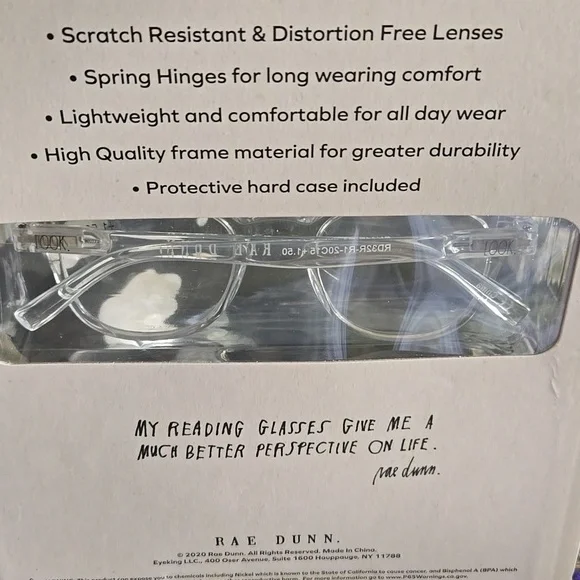 Rae Dunn 3 PAIR Set Premium Reading Glasses & Case LOOK CLOSELY +1.50 +2.00 NWT - Picture 6 of 7